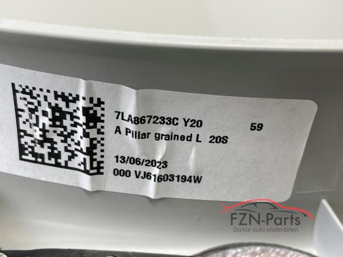 VW Transporter T6.1 A-stijl Links - voor Afdekkap Wit