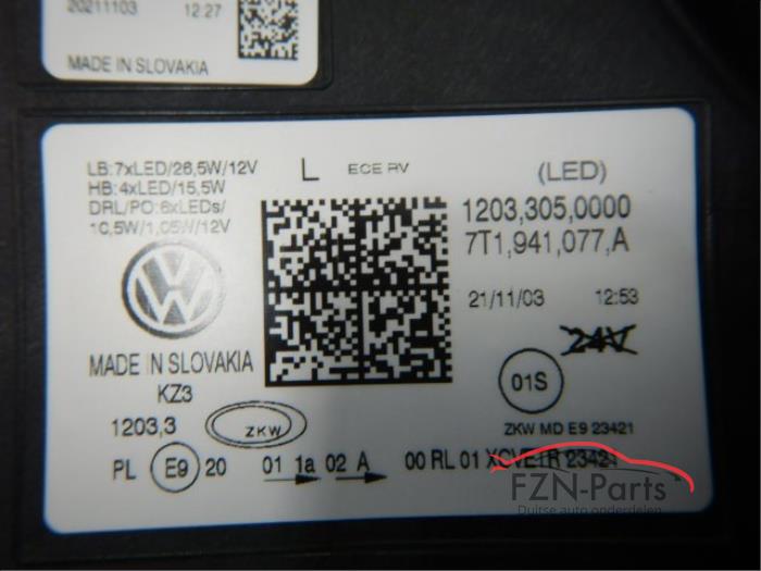 VW Transporter T7 Multivan Koplamp LED Links
