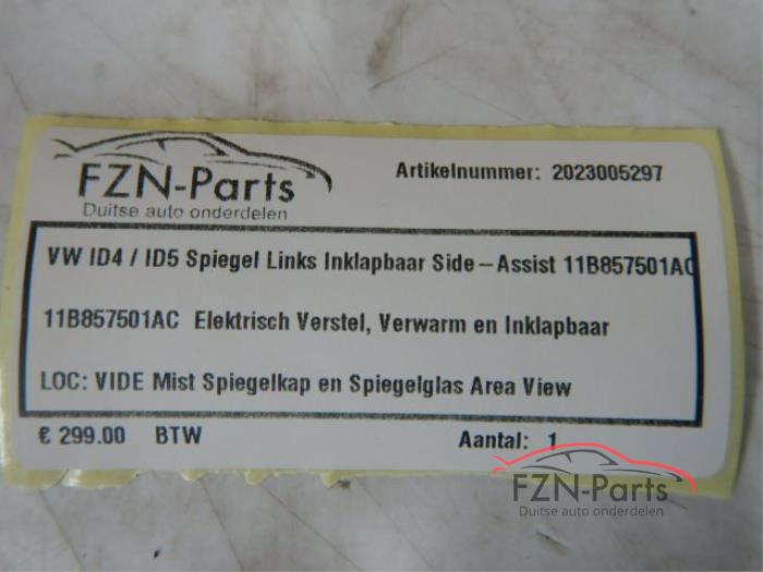 VW ID4 / ID5 Spiegel Links Inklapbaar Side - Assist